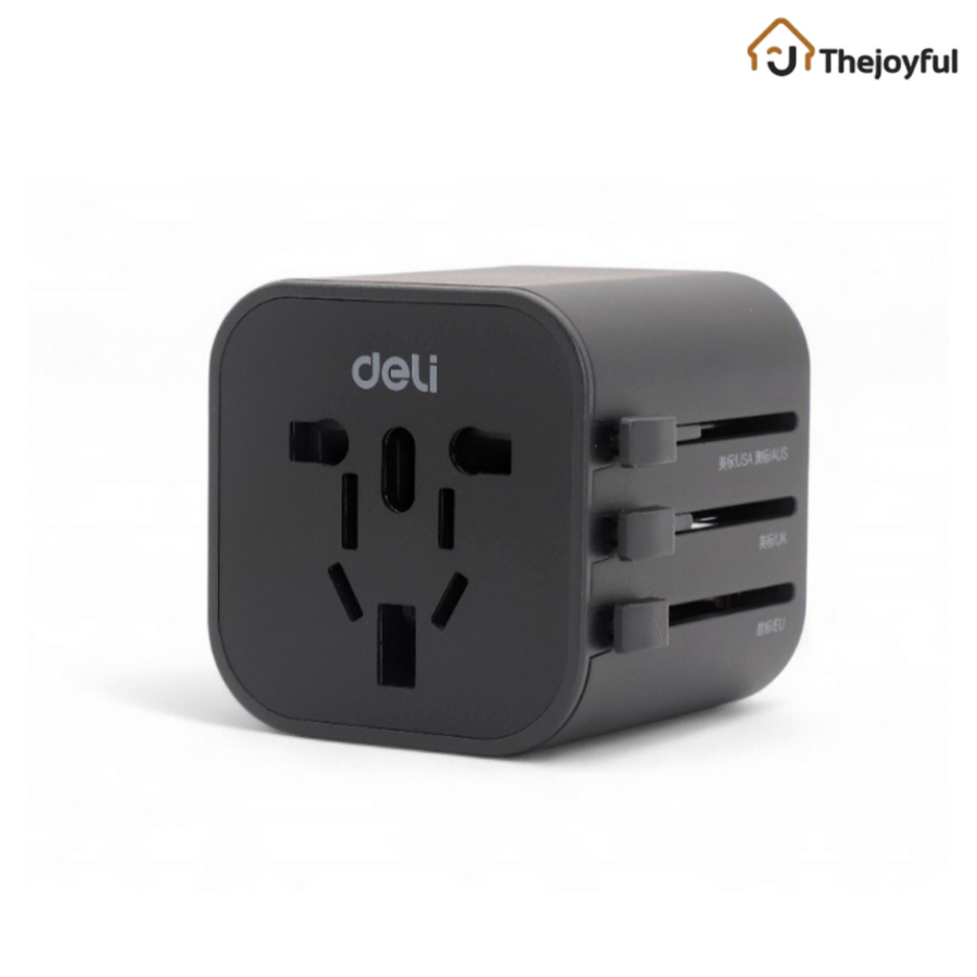 Thejoyful ปลั๊กไฟ หัวแปลงปลั๊กไฟ อแดปเตอร์แปลง Adapter พร้อมช่อง USB Typec ชาร์จเร็ว 75w