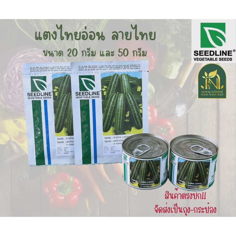 เมล็ดแตงไทยอ่อน ลายไทย ขนาด 20 กรัม และ 50 กรัม seedline