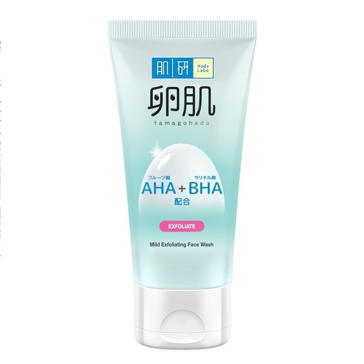 HADA LABO AHA + BHA Mild Exfoliating Face Wash 130ml. ฮาดะ ลาโบะ เอเอชเอ + บีเอชเอ มายด์ เอกซ์โฟลิเอทติ้ง เฟส วอช