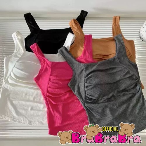 [ส่งจากไทย] 𝑩𝒓𝒂𝑩𝒓𝒂𝑩𝒓𝒂 #bra-242 เสื้อแขนกุด เสือกล้าม ดีเทล ด้านข้าง ฟองน้ำในตัว