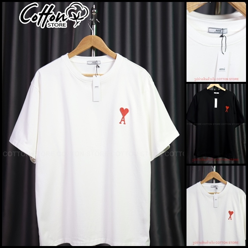 เสื้อยืด Ami-A งานปัก อก38"-56" XS-3XL พร้อมส่งจากไทย Cotton 100% ไม่ใช่ผ้ามัน  ผ้าหนาใส่สวย