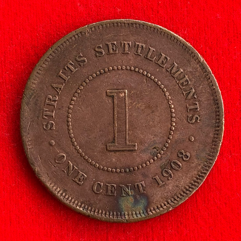 เหรียญ Straits Settlements 1 cent ปี 1908 เหรียญ​ต่างประเทศ
