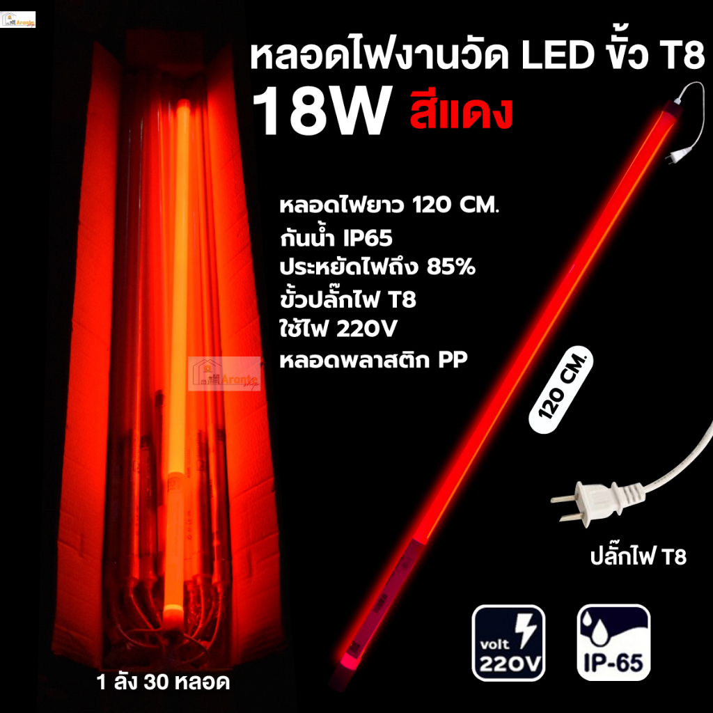 หลอดไฟงานวัดยกลัง LED 1ลัง30ชุด ยาว120 cm. 220v รูปที่ 8