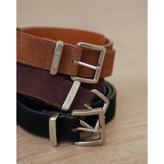 NB02 -Navy Suede Belt เข็มขัดหนังกลับ