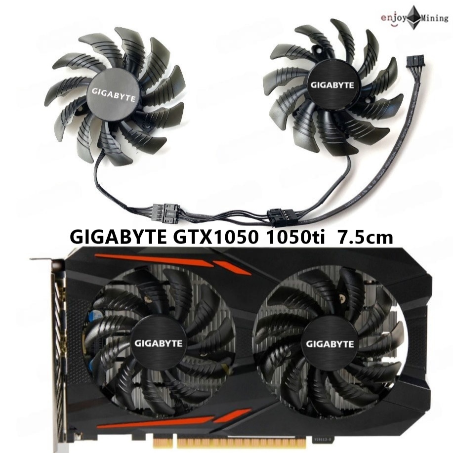 พัดลมการ์ดจอ GIGABYTE GTX 1050 1050ti graphics card cooling fan PLD08010S12HH