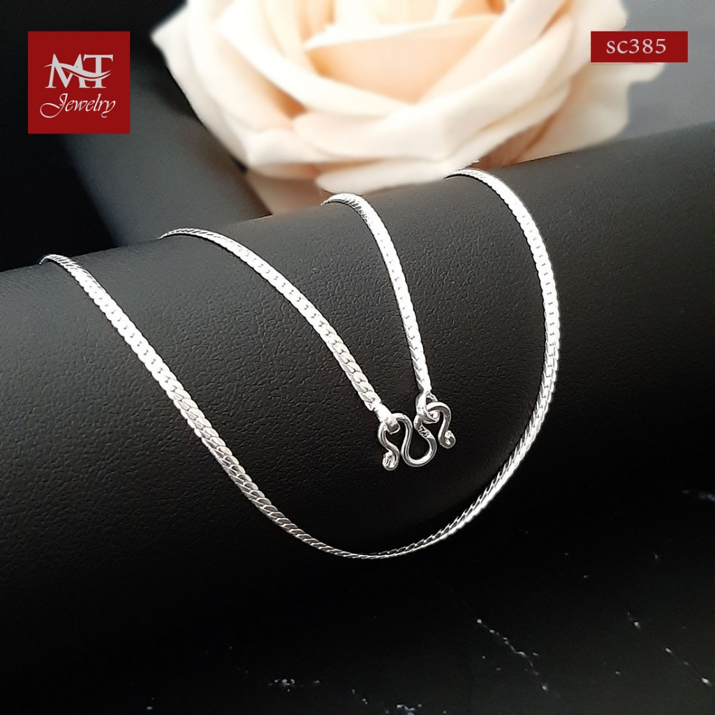 MT สร้อยคอเงินแท้ ท้องปลิง กว้าง 1.8 มม ยาว 16 18 20 22 นิ้ว Silver Chain (sc385) MT Jewelry มณีธารา