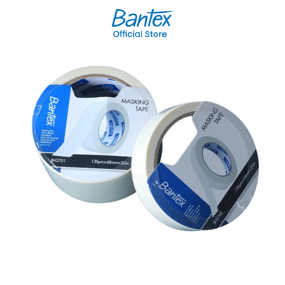 Bantex เทปกาว กระดาษกาว เทปหนังไก่ งานทาสี พ่นสี มีสารเคลือบกันซึม Masking Tape