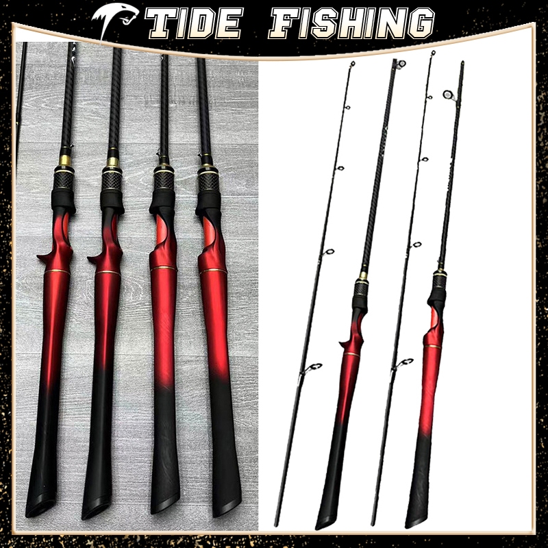 คันเบ็ด 2 ส่วน น้ำหนักสาย 8-15LB น้ำหนักเหยื่อ 8-25G คันเบ็ดตกปลา ML ทำจากคาร์บอนไฟเบอร์ แข็งแรง ทนทาน เหมาะสำหรับการหมุ