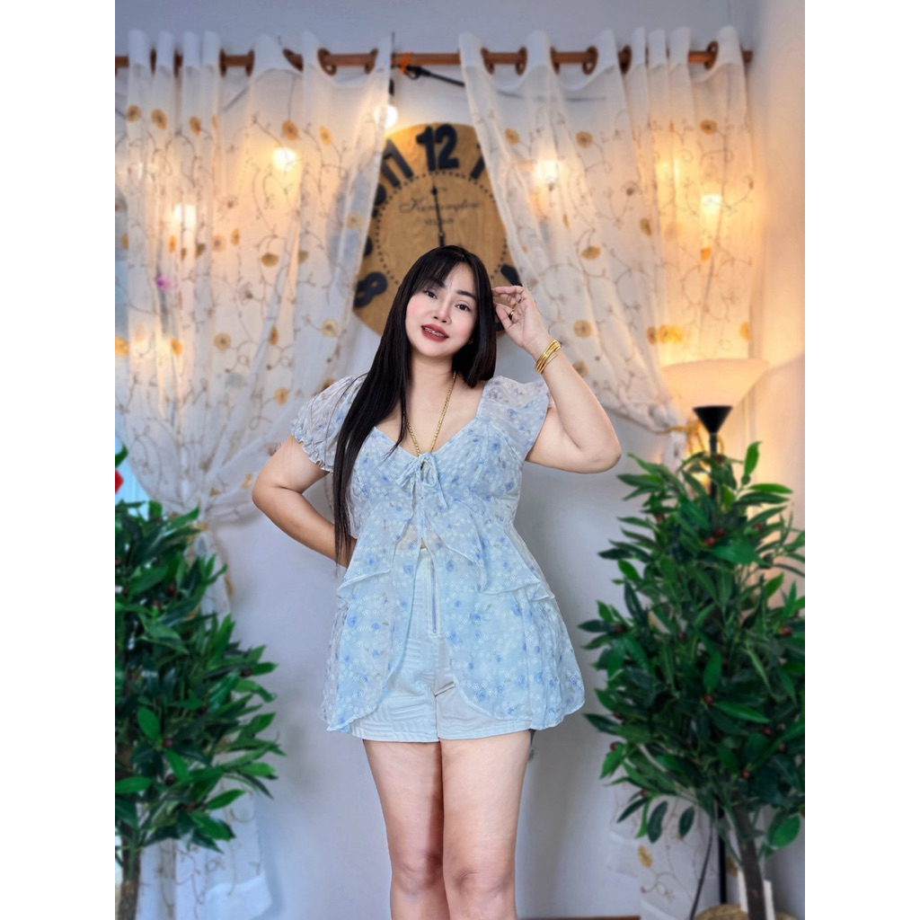 เสื้อสาวอวบเสื้อสาวอ้วนVani อก32-48นิ้ว ความยาว29นิ้ว ผ้าชีฟอง (รุ่นแอลลี่ชีฟองลายดอก) - รูปที่ 2