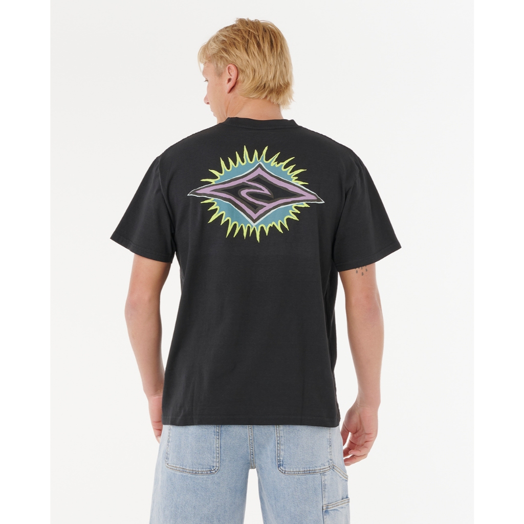 RIPCURL เสื้อยืดผู้ชายสีดำ 0U8MTE RAW BURST TEE 2025-S1