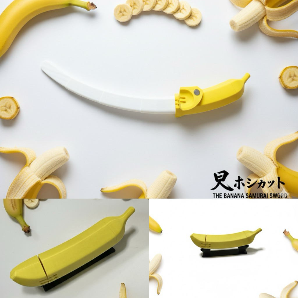🍌⚔️ ดาบกล้วยยาว+แท่นวาง 3D – Banana Samuraiยาว110CM และ40CM 🕹️งานจากไทยพร้อมส่ง🕹️