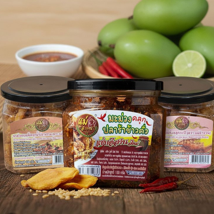 มะม่วงอบแห้ง ตราแม่ลำจวน ขนาด 150กรัม มี 3แบบ แซ่บถึงใจ