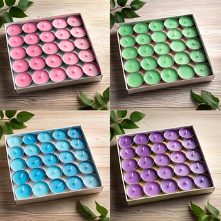 เทียนทีไลท์ผลิตเองที่ไทย Tea light candles แพค 100ชิ้น / จุดได้นานสุด 2 ชม. ราคาถูก