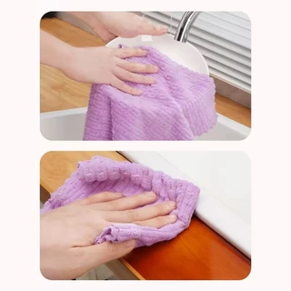 ผ้าเช็ดโต๊ะ 5/10แผ่น 25x25 สีสุ่ม อเนกประสงค์ ซับน้ำได้ดีเยี่ยม แห้งเร็ว เนื้อผ้านุ่ม ผ้าเช็ดจาน