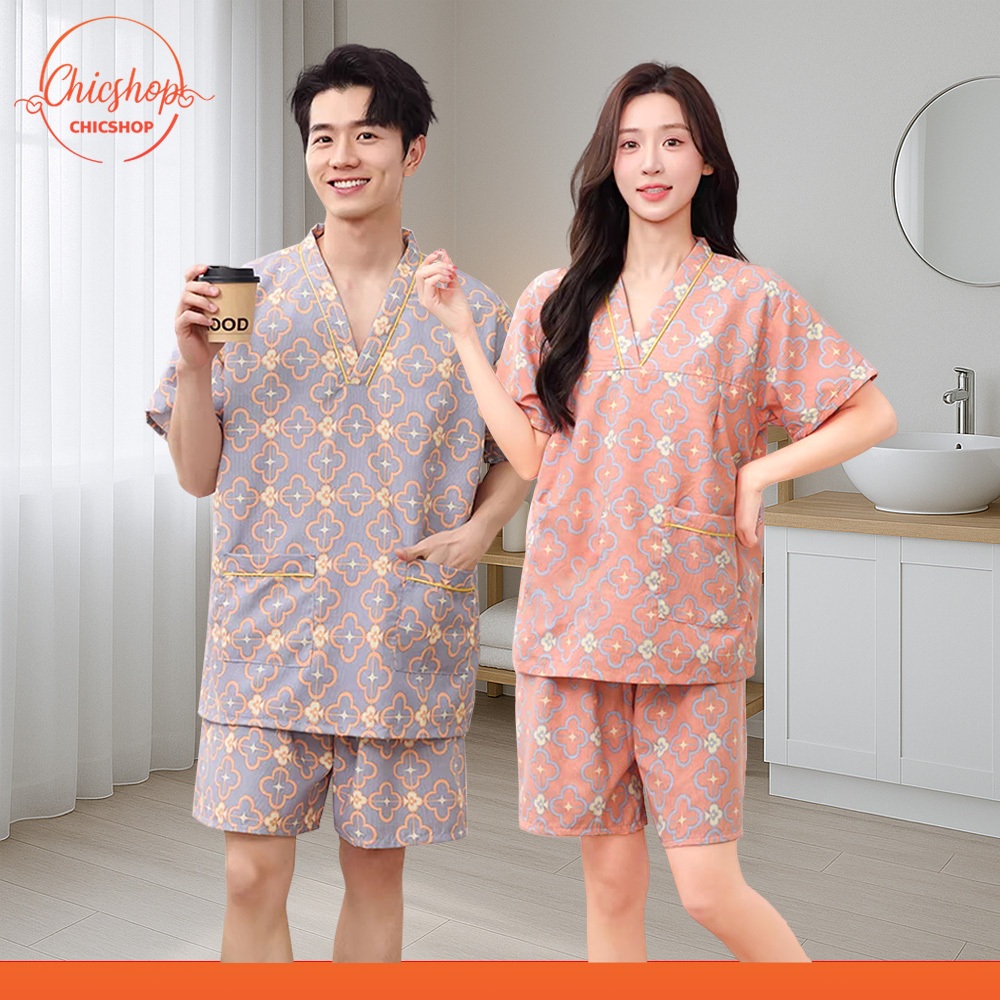 ชุดอบตัว นวดตัว ผ้านุ่ม ใส่สบาย ไม่อับชื้น ชุดนวดสปา ชาย-หญิง แบบสวมไม่มีกระดุม