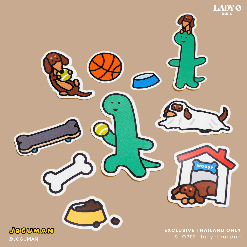 JOGUMAN Sticker Di-Cut Set 10P - Have You Seen My Dog สติกเกอร์ไดคัท