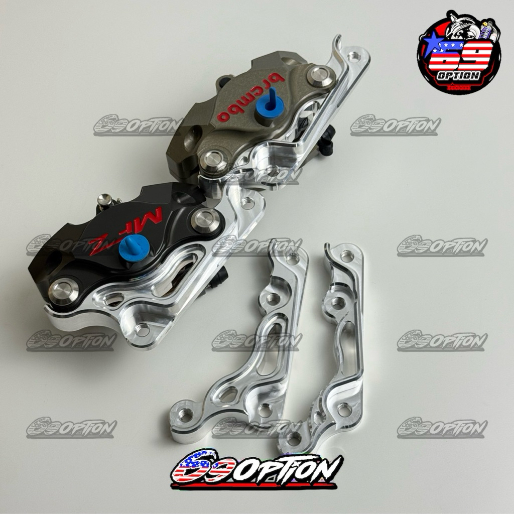 ขาจับปั้มด้วง Brembo MFZ คาลิเปอร์ของเวฟ125iบังลม ขนาดจาน200/220มิล งานกลึงมือเข้ารูปทุกจุด