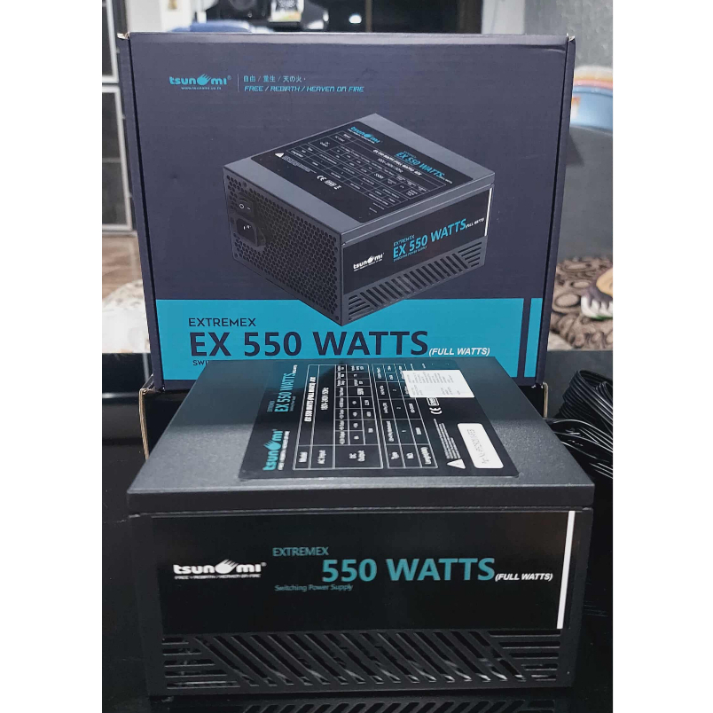 PSU TSUNAMIPOWER SUPPLY (FULL) 550W EXTREMEX EX550 (มือสอง) ประกัน Advice ถึง8/7/69 กล่อง-อุปกรณ์ครบ