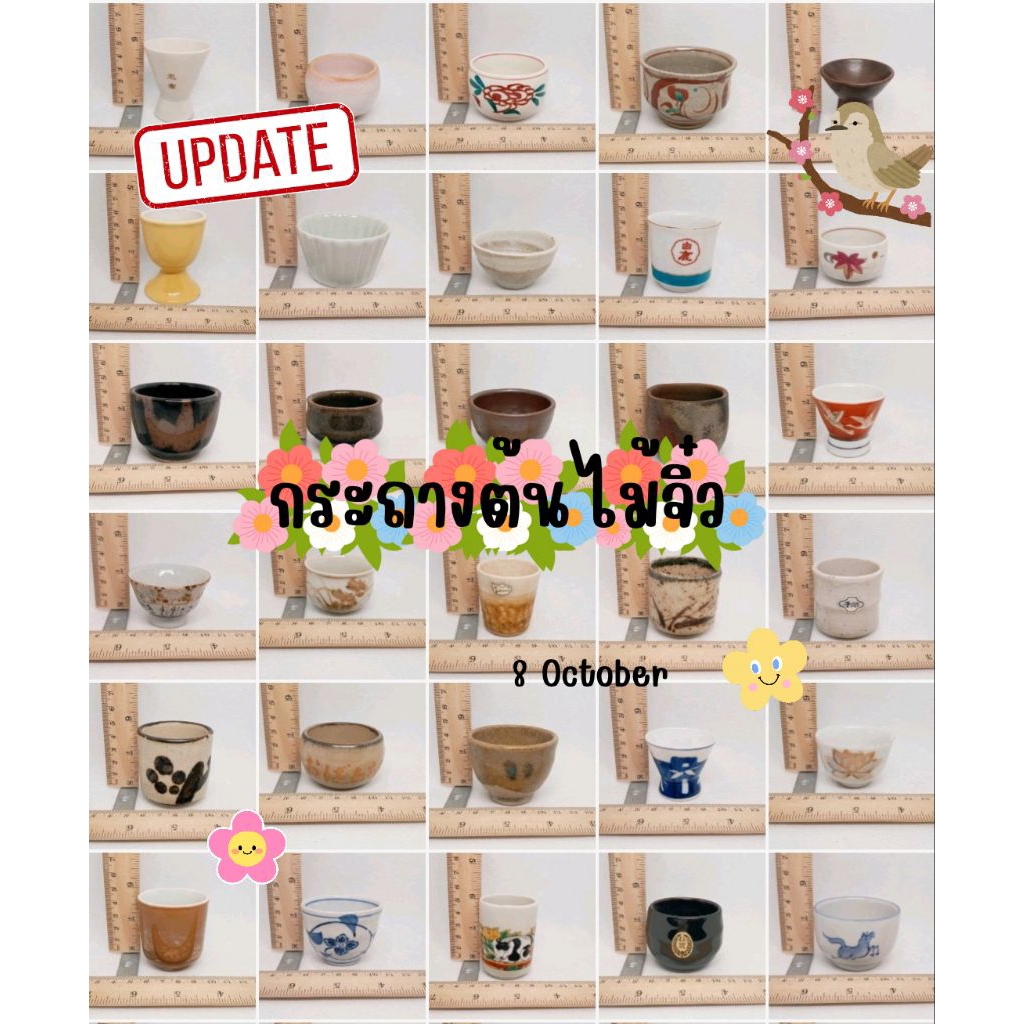 กระถางจิ๋ว กระถางเซรามิกญี่ปุ่นมือสอง กระถางต้นไม้ stock A1