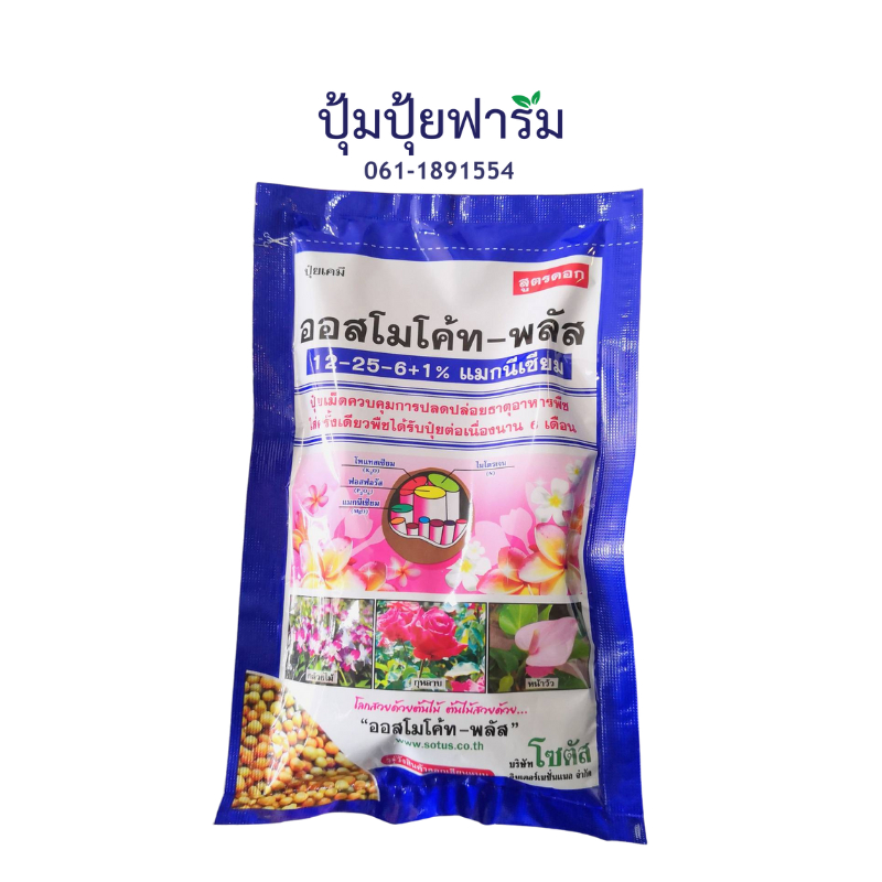 ออสโมโค้ท osmocote+ พลัส สูตร 12-25-6+1% แมกนีเซียม ขนาด 100กรัม