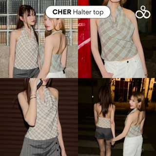 Sistersfabric - Cher halter top เสื้อคอถ่วงโชว์หลังลายสก๊อต
