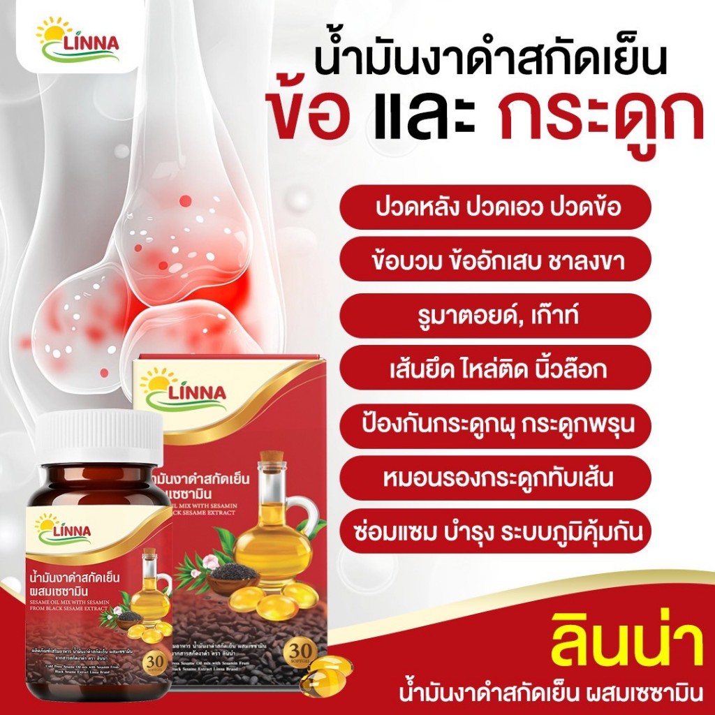 [2 แถม 1ปุก] ✨บำรุงข้อ กระดูก หลับยาก นิ้วล็อค มือเท้าชา ปวดเข่า เอ็นตึง 🔥Linna [ส่งตรงจากบริษัท]✨