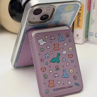 Magnet wallet : Plum doodle กระเป๋าใส่บัตรแม่เหล็กติดเคส ใช้เป็นขาตั้งได้ น่ารักสุดๆ*ไม่รวมเคส* | Stickwithme4ev