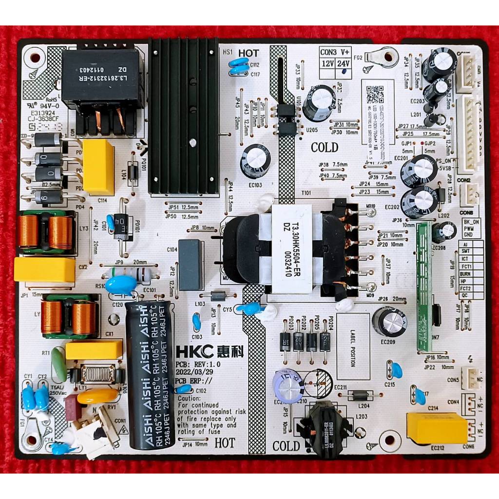 เพาเวอร์ซัพพลายทีวี Haier สำหรับรุ่น  H55K6UG , H55K7UG , H55D6UG อะไหล่แท้ของใหม่