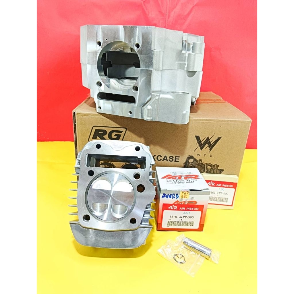 ชุดเสื้อสูบ W125/67 พร้อมลูกหลบวาล์ว 4วาล์ว 67มิลสลัก15 พร้อมแคร้ง RG มีของพร้อมส่ง