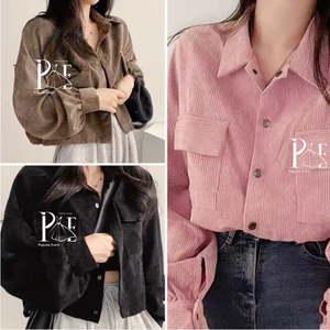 เสื้อแจ็กเก็ต แขนยาว ผ้าลูกฟูก ทรงหลวม ขนาดใหญ่ สไตล์เกาหลี แฟชั่นฤดูใบไม้ร่วง สําหรับผู้หญิง 2024 Clothing Women