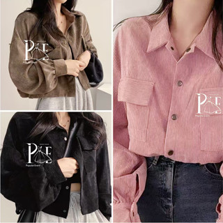 เสื้อแจ็กเก็ต แขนยาว ผ้าลูกฟูก ทรงหลวม ขนาดใหญ่ สไตล์เกาหลี …