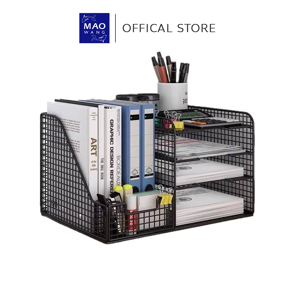 ชั้นวางแฟ้มและเอกสาร แบบตั้งโต๊ะ Metal Desktop File Organizer ชั้นเหล็กวางเอกสาร มินิมอล