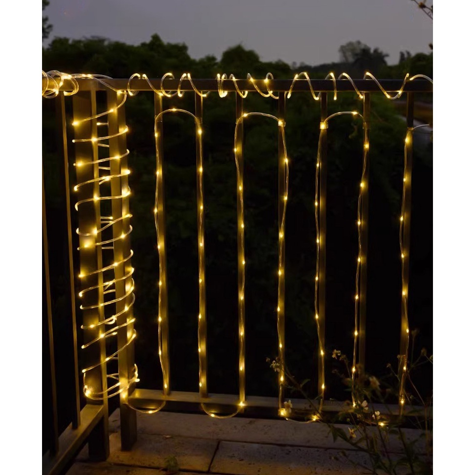 ไฟโซล่าเซลล์ ไฟประดับตกแต่ง 12/22 เมตร ไฟกระพริบ 8 โหมด สำหรับตกแต่งบ้าน สวน งานปาร์ตี้ - รูปที่ 3