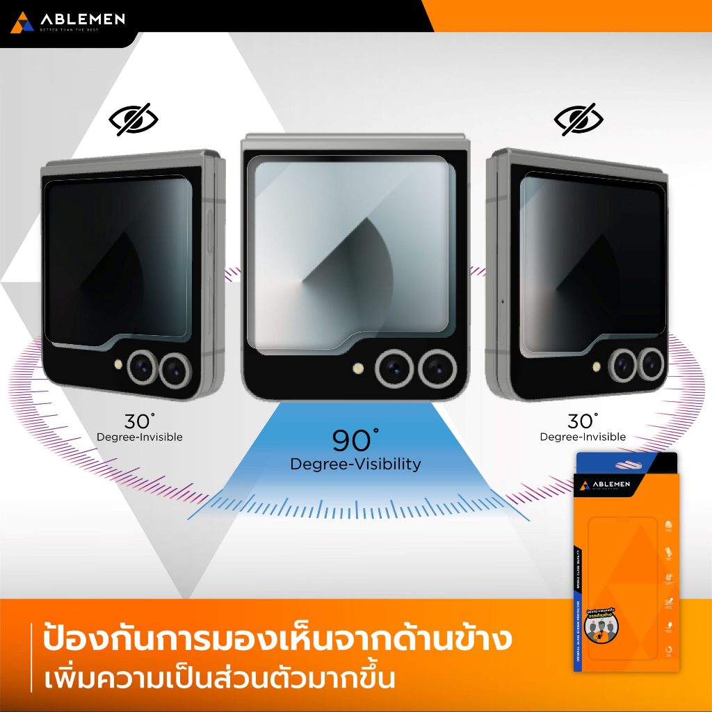 Ablemen FF ฟิล์มกระจก แบบใส กันเสือก For Samsung Fold7 / Flip7 / Fold6 / Flip6 - รูปที่ 5