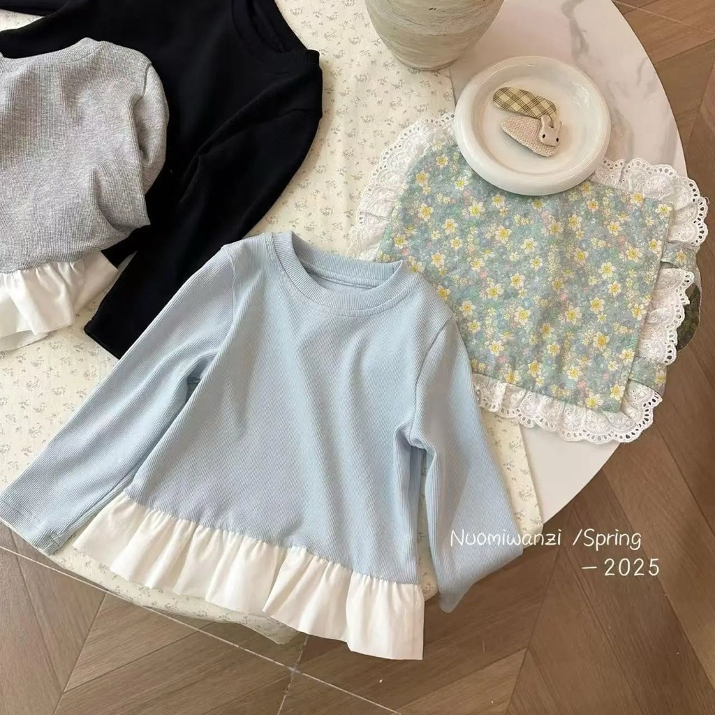 [Namsaii kids] พร้อมส่ง ชุดเด็กผู้หญิง  เสื้อยืดลูกไม้แขนยาว ราคา ถูกที่สุด ดีลบีเคเค แกลเลอรีภาพที่ 6