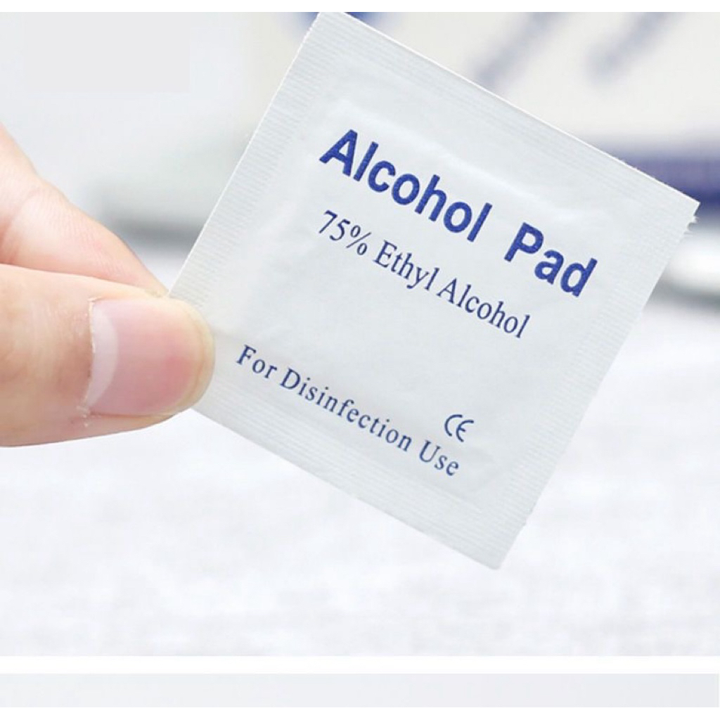 Alcohol Pad ชิ้นละ 1 บาท แผ่นแอลกอฮอล์ 75% เช็ดทำความสะอาดเล็บแบบพกพา สินค้าพร้อมส่ง