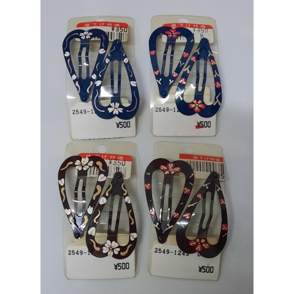 กิ๊บเป๊าะแป๊ะ 5 ซม. แสตนเลสเคลือบสีและเพ้นสี ราคา/คู่ (New japan กิ๊บใหม่จากญี่ปุ่น)