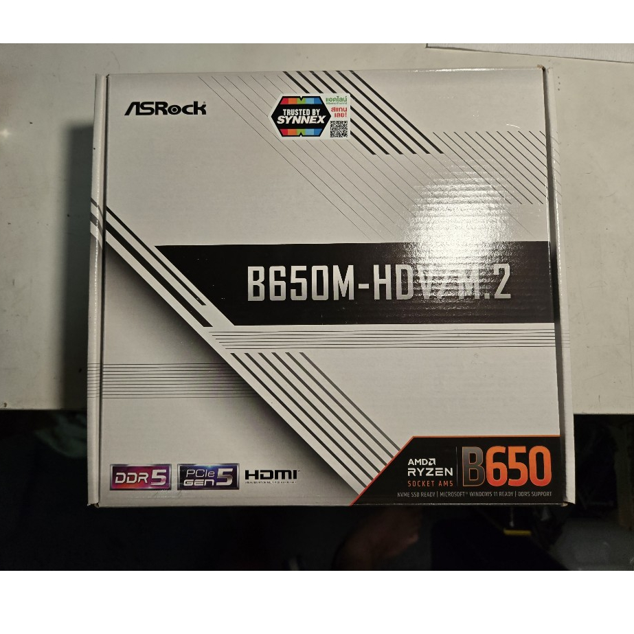 MAINBOARD (เมนบอร์ด) ASROCK B650M-HDV/M.2 (DDR5) (AM5) (M-ATX) (มีกล่อง) (ภาพถ่ายจากสินค้าจริง)