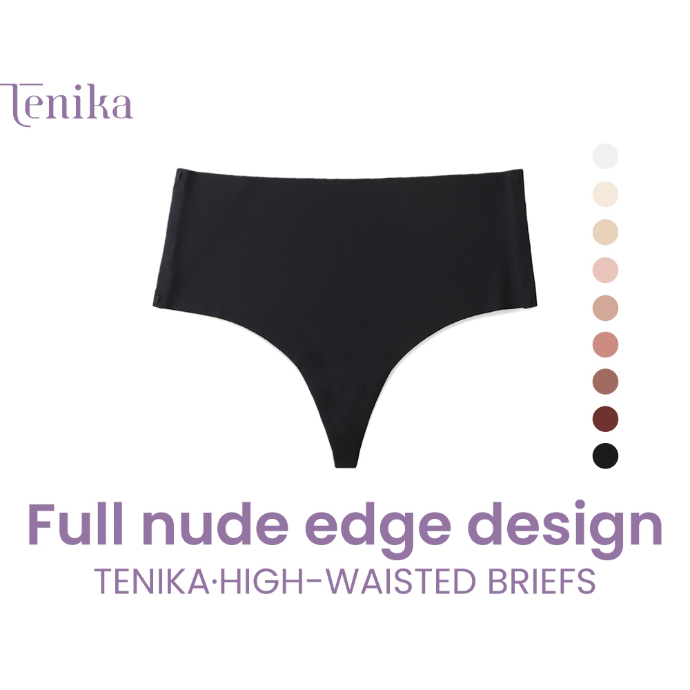 TENIKA กางเกงในจีสตริง เอวสูง Ice Silk G-String Seamless กางเกงในเซ็กซี่ Plus Size( XS-XL )