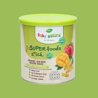 Baby Natura(1กระปุก)ขนมธัญพืชอบกรอบ ออร์แกนิคชนิดแท่ง รสมะม่วงพีชบล็อกโคลี่ 42กรัม-มะม่วงพีช(F-R911-N01-S1)