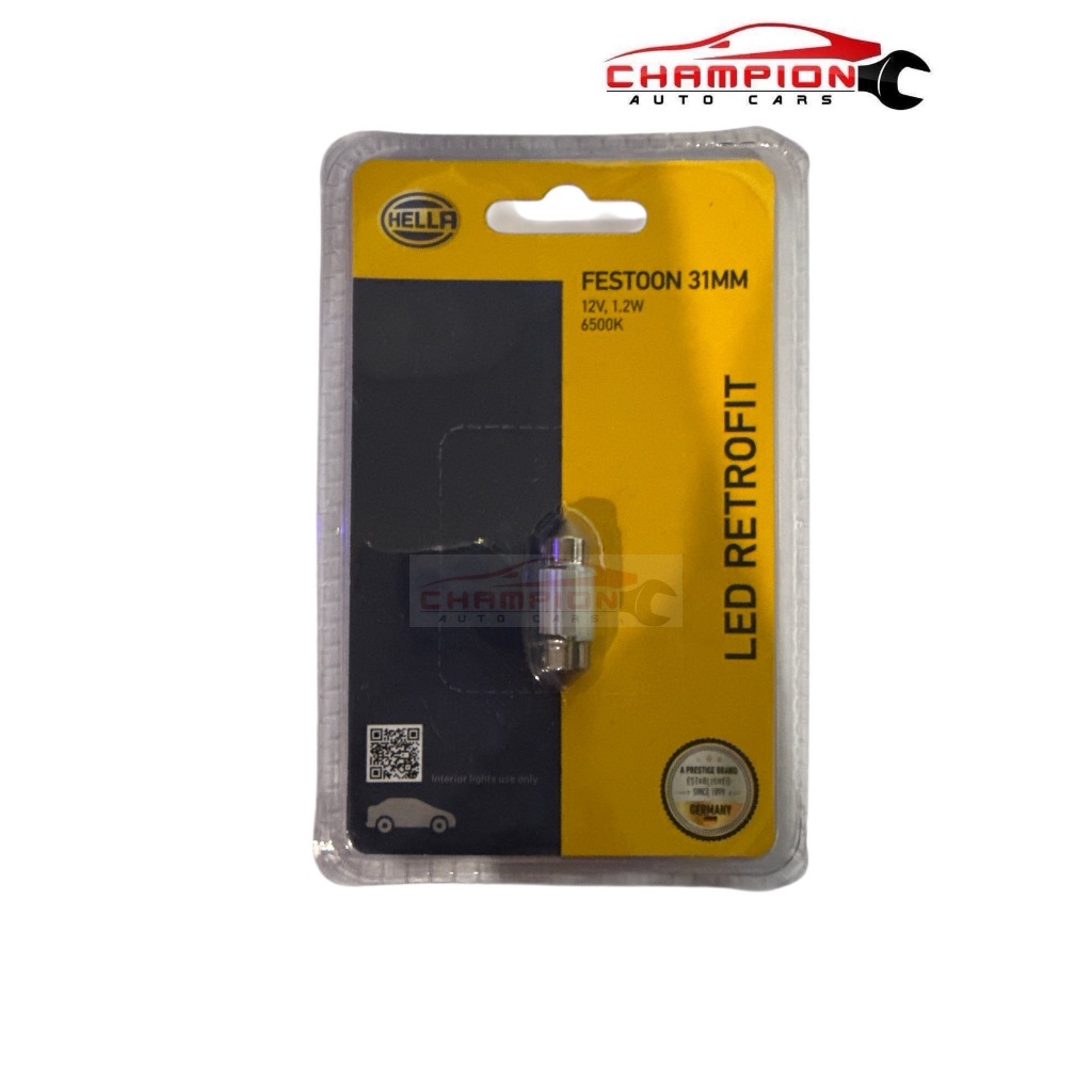 หลอด ไฟหรี่ Hella LED T10 / Festoon RetroFit ค่าแสง 6000K ความสว่าง 85LM (สินค้าของแท้ พร้อมส่ง) รับประกัน 1ปี