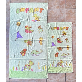 ยกเซ็ท ENFANT(อองฟองต์) ผ้าขนหนูขนาด 24 × 48 นิ้ว + ผ้าเช็ดผ…