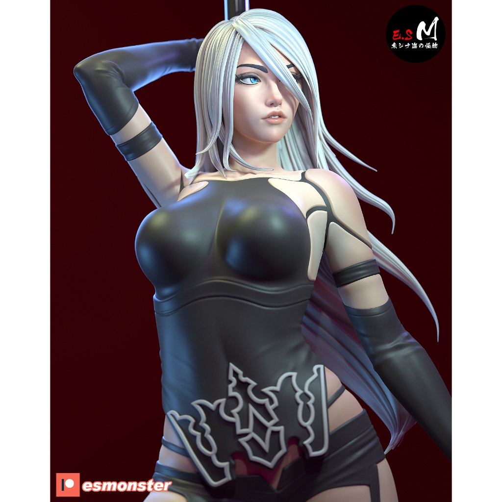 A2 - Nier Automata โมเดลการ์ตูน ฟิกเกอร์ Resin 3D Printing Model ขนาด 1/8–1/6 [โมเดลเรซิ่นไม่ทำสี]