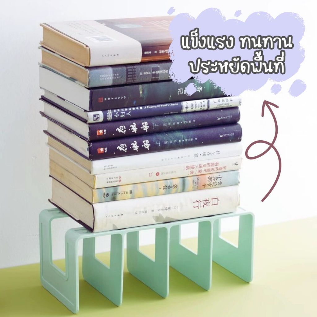 พร้อมส่งจากไทย ที่วางเอกสารตั้งโต๊ะ กั้นหนังสือ   ฉากกั้นหนังสือ 4ตาราง ขาตั้งชั้นวางหนังสือ  จัดเก็บหนังสือเป็นระเบียบ - รูปที่ 3