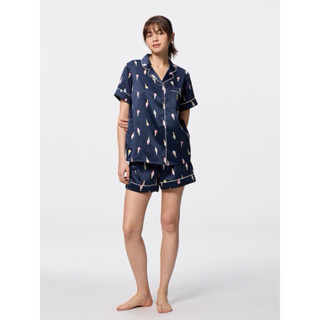 🦋GU Pajamas Collection ชุดนอนผ้าซาติน (แขนสั้น & กางเกงขาสั้…