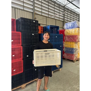ลังพลาสติก ขนาด 37.0 x 55.5 x 30.5 cm ลังผลไม้ ลังเก็บของ ลัง แบบโปร่ง ตะกร้าผลไม้ ลังโปร่ง 426 (แพ็ค 3 ใบ)