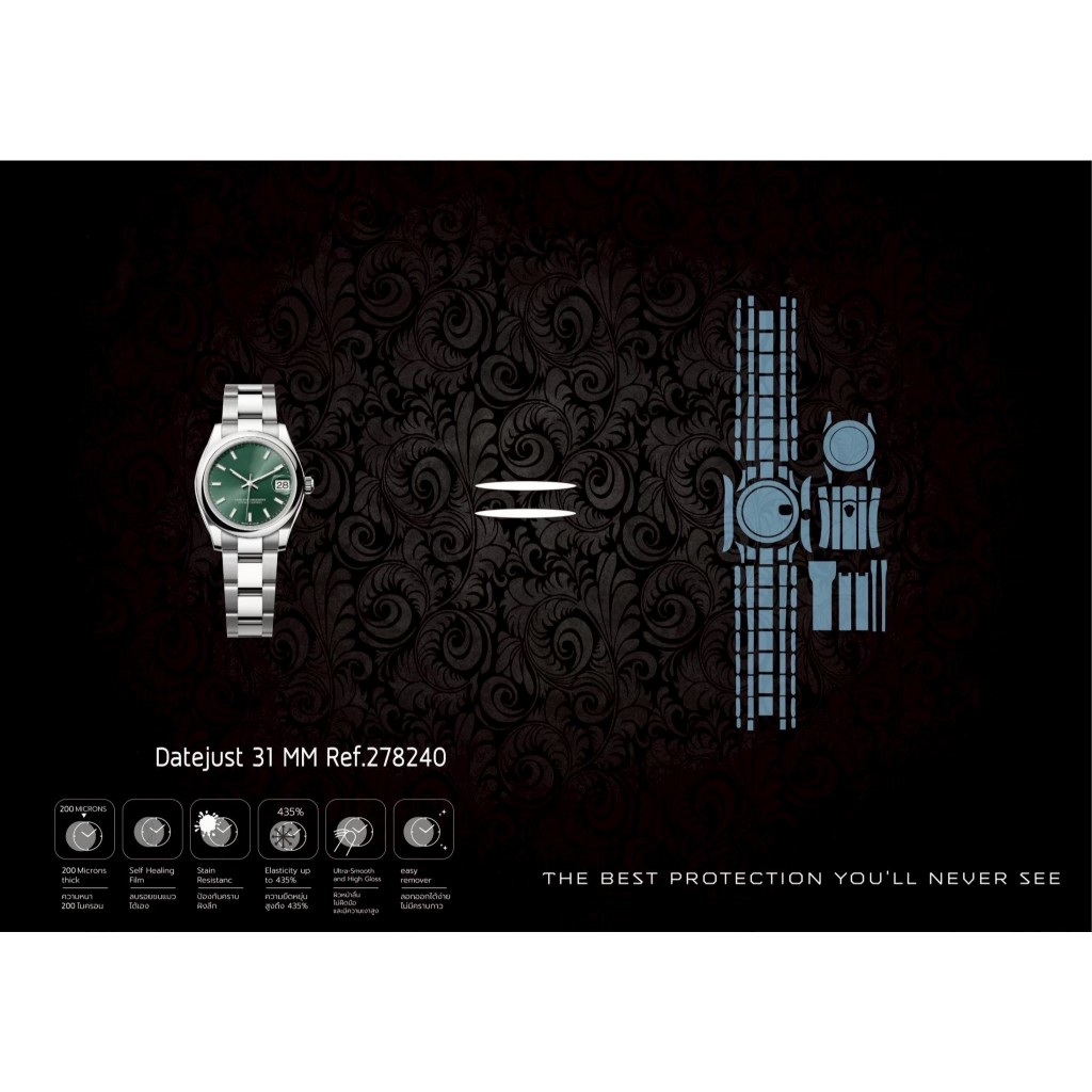 ฟิล์มกันรอยนาฬิกา Protection Film สำหรับ แบรนด์ Rolex Datejust 31 MM Ref.278240