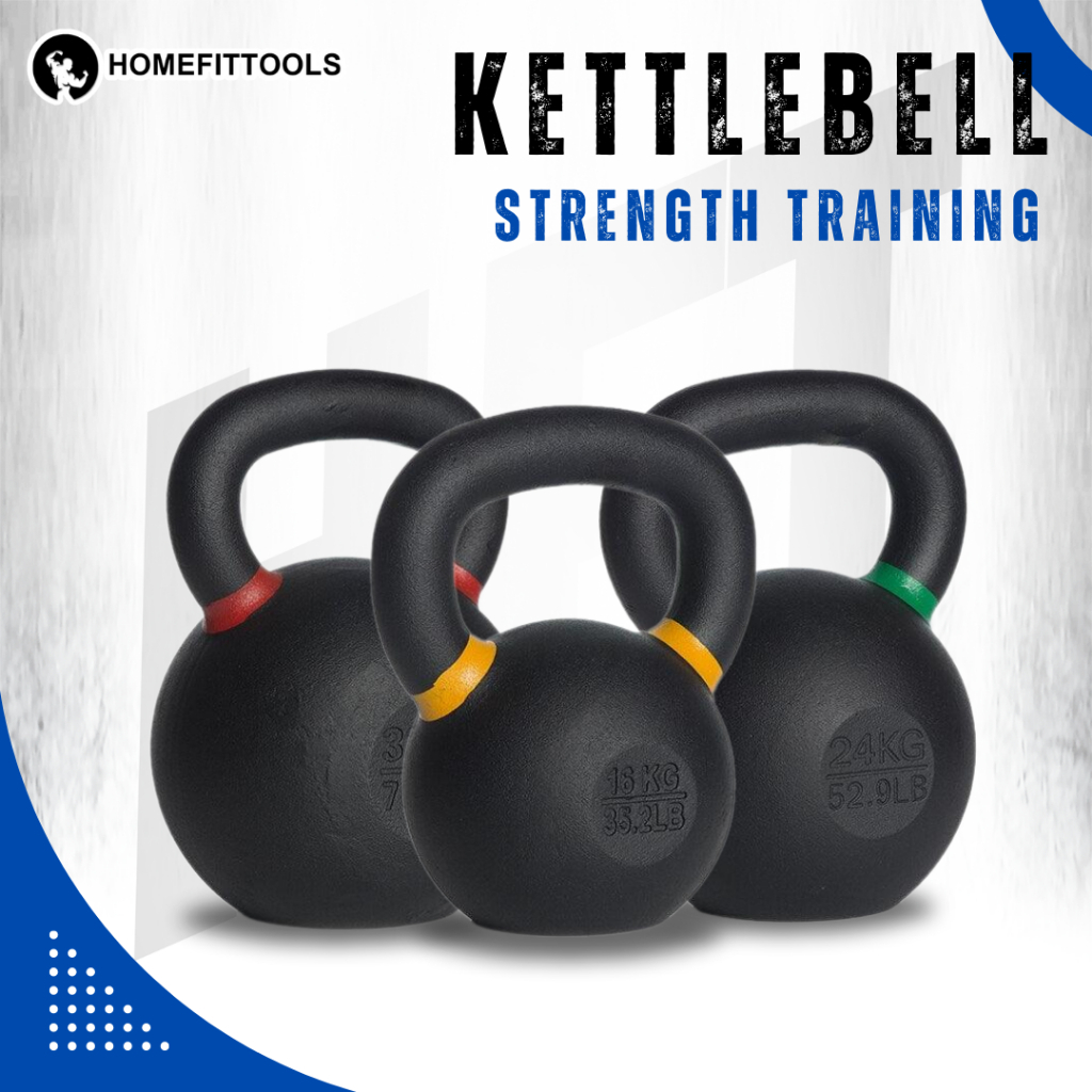 เคตเทิลเบล Kettlebell สีดำด้าน ดัมเบลหูหิ้ว ที่ยกน้ำหนัก 18-32KG เวทยกน้ำหนัก เกรดพรีเมียม - Homefit