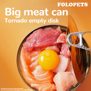 FOLOPETS 430g ความจุสูง อาหารสุนัขแบบกระป๋อง อาหารเปียกสุนัข ออแกไนเซอร์ธรรมชาติ 100% เพิ่มความอยากอาหาร