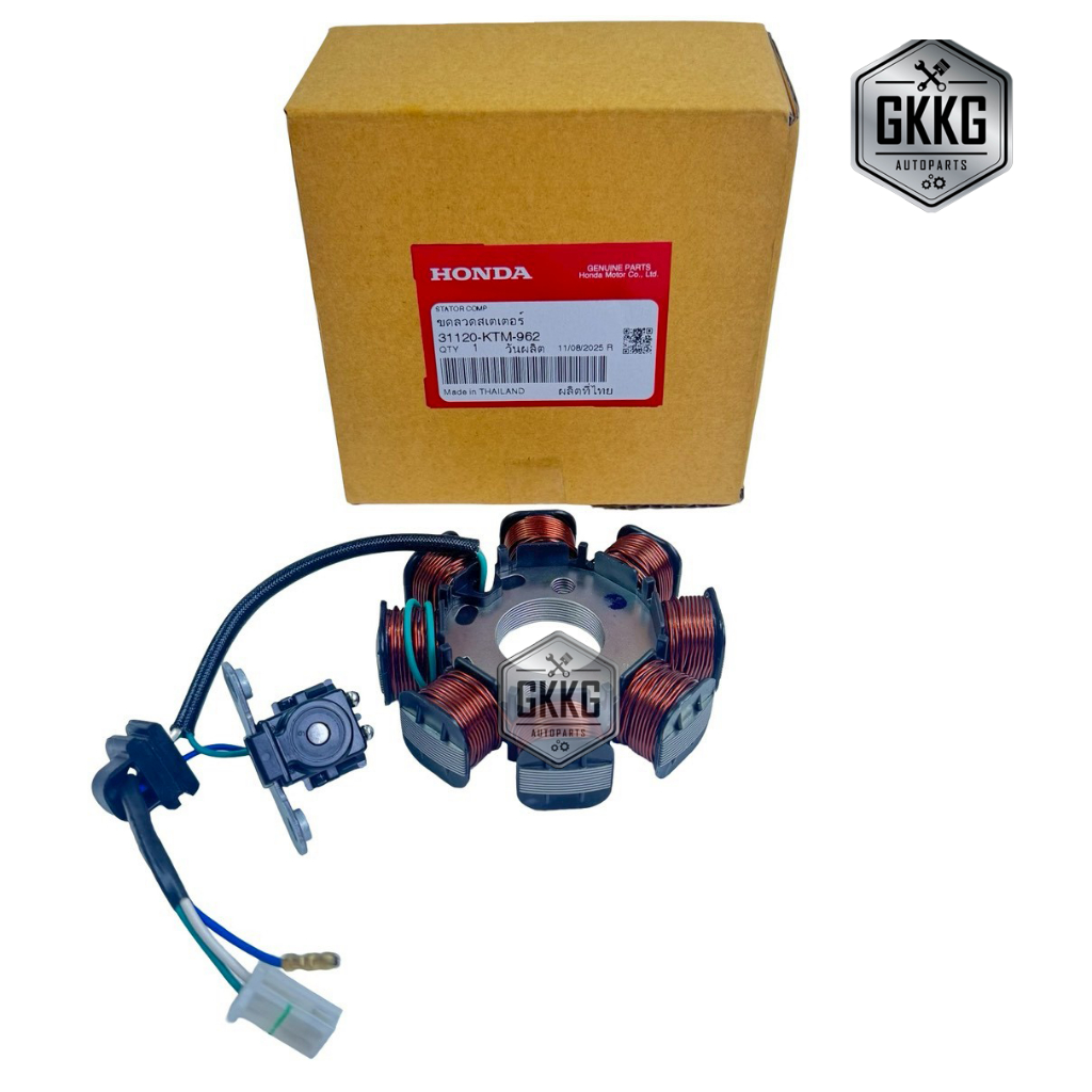 ฟินคอยน์ ขดลวดสเตเตอร์ (สตาร์ทเท้า) แท้ศูนย์ HONDA W125 R,S W125i (บังลมรุ่นคาร์บู) รหัส 31120-KTM-962